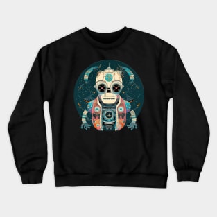 Halloween Techno Skull in a Technicolor Dreamcoat Crewneck Sweatshirt